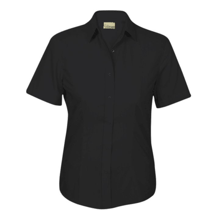 LADIES CLASSIC POLYCOTTON SHIRT SS – BLACK - African Tusk Clothing ...